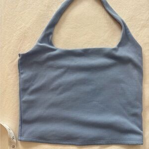 Abercrombie & Fitch Soft A&F Collection Light Blue Scoop Neck Halter Top